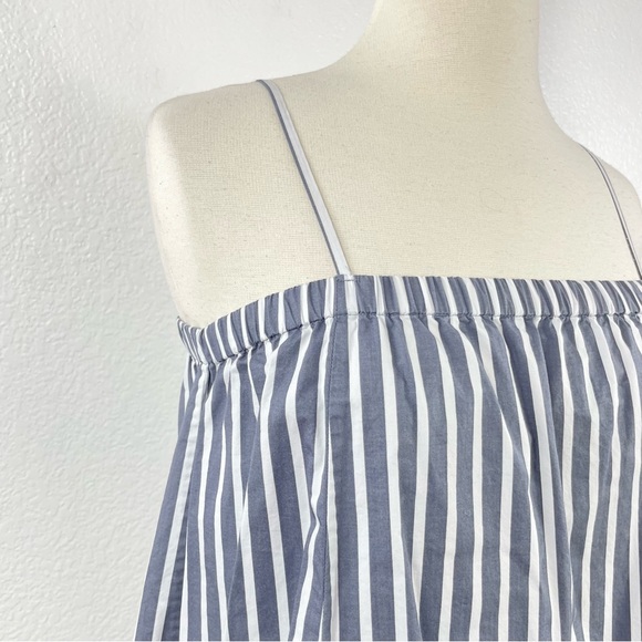 {ATM} Blue Striped Cotton Poplin Tent Mini Dress, Size XS - Picture 4 of 9